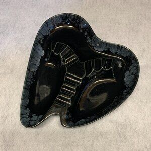 Royal Haeger Pottery Ashtray R1663 Black USA.